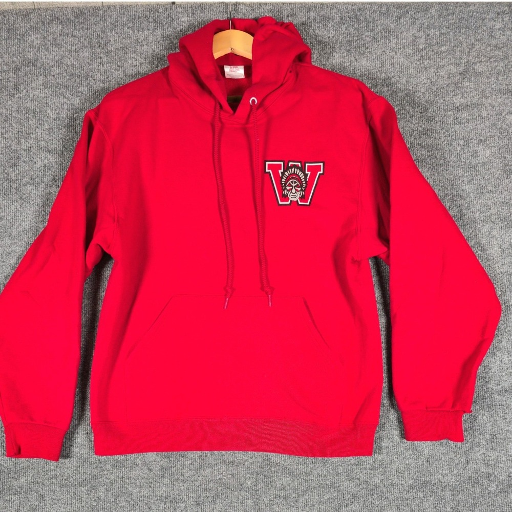 Jerzees Super Sweats Red Wakefield‎ Music Graphic Hoodie Sweatshirt Mens M